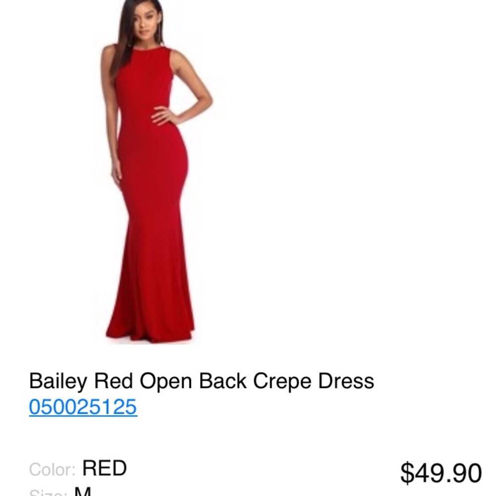 Windsor Red Maxi Dress Gown Open Back Mermaid